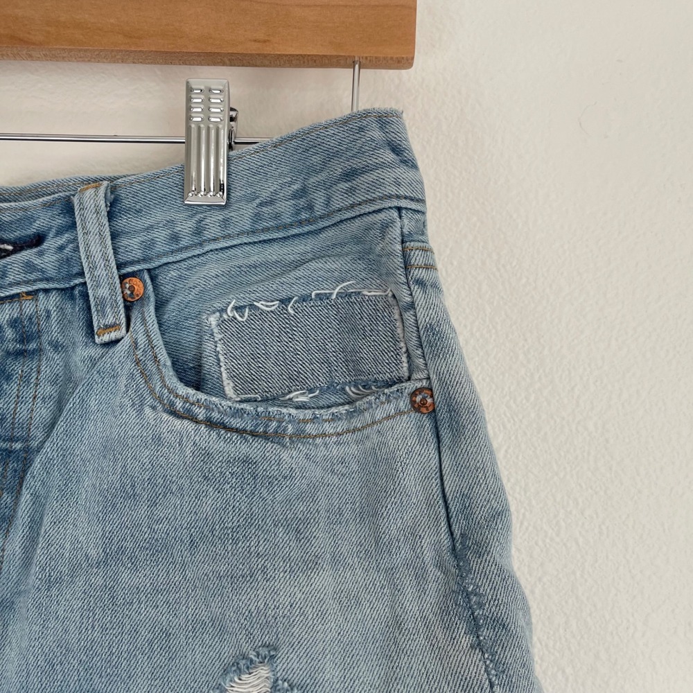 Levi's Cutoff Frayed Hem Distressed Patchwork‎ Shorts Size 25 - Picture 5 of 10